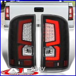 Black Red LED Bar Tube Tail Lights Brake Lamps Pair For 2014-2018 GMC Sierra