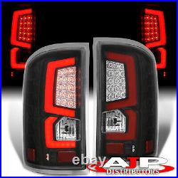 Black Red LED Bar Tube Tail Lights Brake Lamps Pair For 2014-2018 GMC Sierra