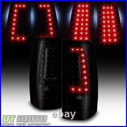 Black Smoke 1999-2002 Chevy Silverado GMC Sierra C-Shape LED Tail Lights Lamps