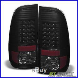 Black Smoke 2008-2016 Ford F250 F350 Super Duty LED Tail Lights Lamps Left+Right
