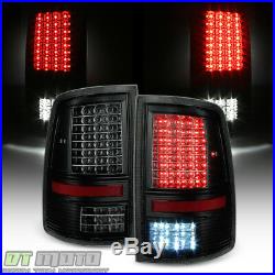 Black Smoke 2009-2018 Dodge Ram 1500 Full LED Tail Lights Brake Reverse Lamps