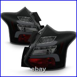 Black Smoke 2012-2014 Ford Focus Hatchback SEQUENTIAL LED Tube Tail Lights Lamps