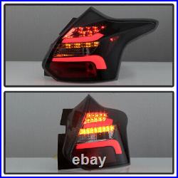 Black Smoke 2012-2014 Ford Focus Hatchback SEQUENTIAL LED Tube Tail Lights Lamps