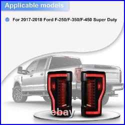 Black Smoke 2017-2019 For Ford F250 F350 Sequential LED Tail Lights Brake Lamps