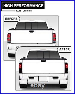 Black Smoke LED Tail Lights For 1994-2001 Dodge Ram 1500 2500 3500 Brake Lamps