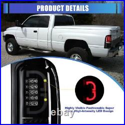 Black Smoke LED Tail Lights For 1994-2001 Dodge Ram 1500 2500 3500 Brake Lamps