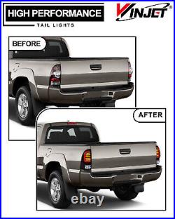 Black Smoke LED Tail Lights For 2005-2015 Toyota Tacoma Sequential Turn Signal