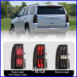 Black Smoke LED Tail Lights For 2015-2020 Chevy Tahoe Suburban Brake Lamps PAIR