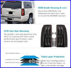 Black Smoke LED Tail Lights For 2015-2020 Chevy Tahoe Suburban Brake Lamps PAIR