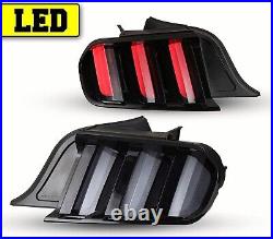 Black Smoke LED Tail Lights For 2015-2023 Ford Mustang Euro Style Sequential