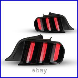 Black Smoke LED Tail Lights For 2015-2023 Ford Mustang Euro Style Sequential