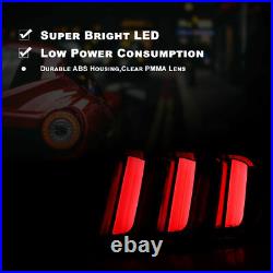 Black Smoke LED Tail Lights For 2015-2023 Ford Mustang Euro Style Sequential