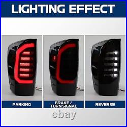 Black Smoke Pair LED Tail Lights For 2016-2023 Toyota Tacoma Brake Lamps