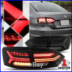 Black/Smoke TRON LED BAR Sequential Signal Tail Light Lamp for 11-14 VW Jetta