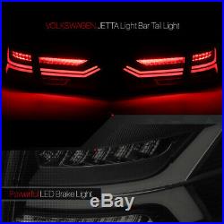 Black/Smoke TRON LED BAR Sequential Signal Tail Light Lamp for 11-14 VW Jetta