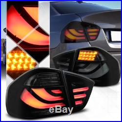 Black/Smoke Tron LED Bar Tail Light Brake Lamp for 05-08 E90/E91 3-Series 4Dr