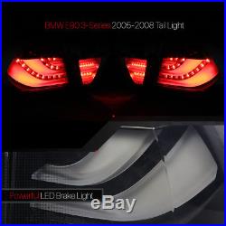Black/Smoke Tron LED Bar Tail Light Brake Lamp for 05-08 E90/E91 3-Series 4Dr