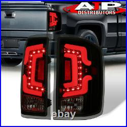 Black Smoke Tube LED Tail Lights Lamp For 2014-2018 Silverado 1500 2500HD 3500HD