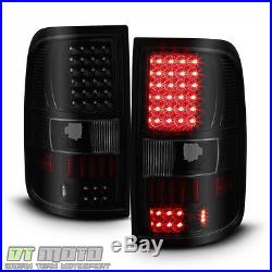 Black Smoked 2004-2008 Ford F150 Pickup Styleside LED Tail Lights Set Left+Right
