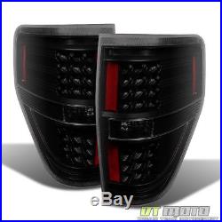 Black Smoked 2009-2014 Ford F150 F-150 LED Tail Lights Brake Lamps Left+Right
