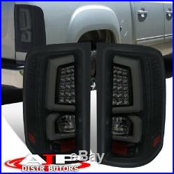 Black Smoked LED Neon Tube Brake Tail Lights Lamps Pair For 2007-2013 GMC Sierra