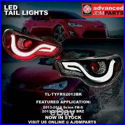 Black White Tube LED Brake Tail Lights Lamps Assembly For 2013-2020 FRS BRZ 86