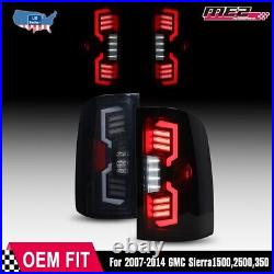 Black for 2007-2013 GMC Sierra 1500 2500HD 3500HD LED Tail Lights Brake Lamps