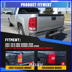 Black for 2007-2013 GMC Sierra 1500 2500HD 3500HD LED Tail Lights Brake Lamps