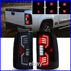 Black for 2007-2013 GMC Sierra 1500 2500HD 3500HD LED Tail Lights Brake Lamps
