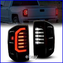 Black for 2014-18 Chevy Silverado 1500 2500HD 3500HD LED Tail Lights Brake Lamps