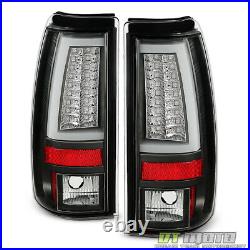 Blk 1999-2002 Chevy Silverado 99-06 GMC Sierra LED Tube Tail Lights Brake Lamps