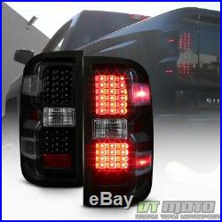 Blk Smoke 2014-2018 Chevy Silverado 1500 LED Tail Lights Brake Lamps Left+Right