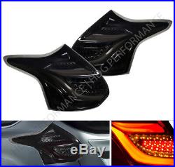 Brand New! 2012-2014 Ford Focus Hatchback LED Tail Light Pair Smoke Red Streak