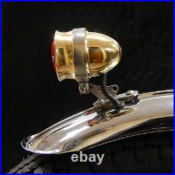 Brat Style Solid Brass Led Tail Light Cafe Racer Street Fighter Bobber Chopper