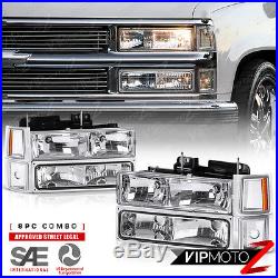 CHEVY 94-98 Silverado CK 1500 2500 Truck Clear Headlamps LED Red Tail Light Lamp