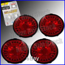 Chevy Corvette C6 Z06 Red Clear Led Tail Lights + White Led License Plate Bulbs