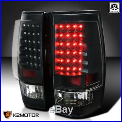 Chevy 07-14 Tahoe Suburban Black LED Rear Tail Lights Brake Lamps Left+Right