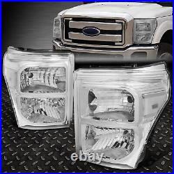Chrome Clear Quad Headlight+red 3d Red L-bar Led Tail Lamp For 11-16 Super Duty