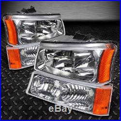 Chrome Crystal Headlight+bumper+red Led Tail Light For 03-07 Chevy Silverado