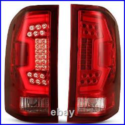 Chrome LED Sequential Tail Light Set with Red Lens For 08-14 Chevy Silverado