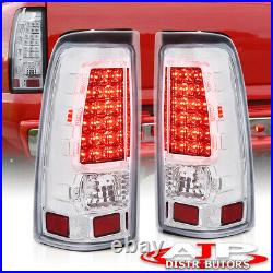 Chrome LED Tail Lights Brake Lamps Left+Right For 1999-2006 Silverado / Sierra