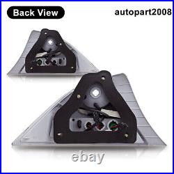 Chrome LED Tail Lights For 2001-2003 Honda Civic Coupe Clear Lens Brake Lamps