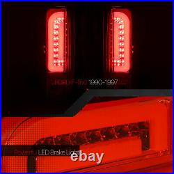 Chrome/RedTRON LED BAR3D Neon Tube Tail Light Lamp for 90-97 F150/F250/Bronco