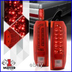 Chrome/Red FULL LED Tail Light Brake Lamp for 90-97 Ford F150/F250/F350/Bronco