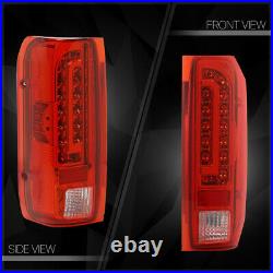 Chrome/Red FULL LED Tail Light Brake Lamp for 90-97 Ford F150/F250/F350/Bronco