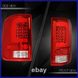 Chrome/Red Tron LED Bar 3D Neon Tube Tail Light Brake Lamp for 04-08 Ford F150