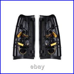 Clear LED Brake Tail Lights For 99-02 Chevy Silverado 1500 2500/99-03 GMC Sierra
