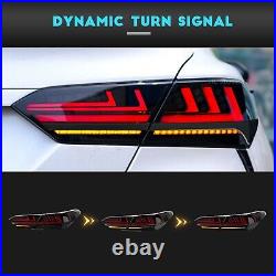 Clear LED Tail Lights For Toyota Camry 2018-2022 4Pcs Rear Start UP Animation