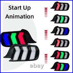 Clear Lens RGB LED Tail Lights For 2015-2023 Ford Mustang S550 Rear Light 1 Pair