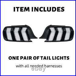 Clear Lens RGB LED Tail Lights For 2015-2023 Ford Mustang S550 Rear Light 1 Pair